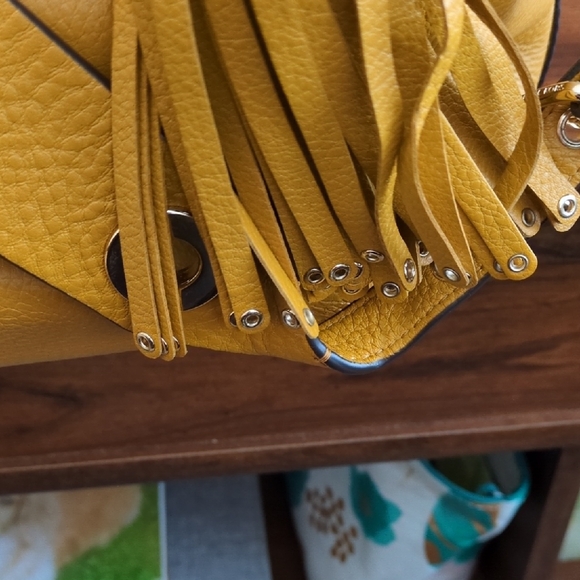 Michael Kors Mustard Yellow Crossbody Tote with Tassel - Picture 6 of 13